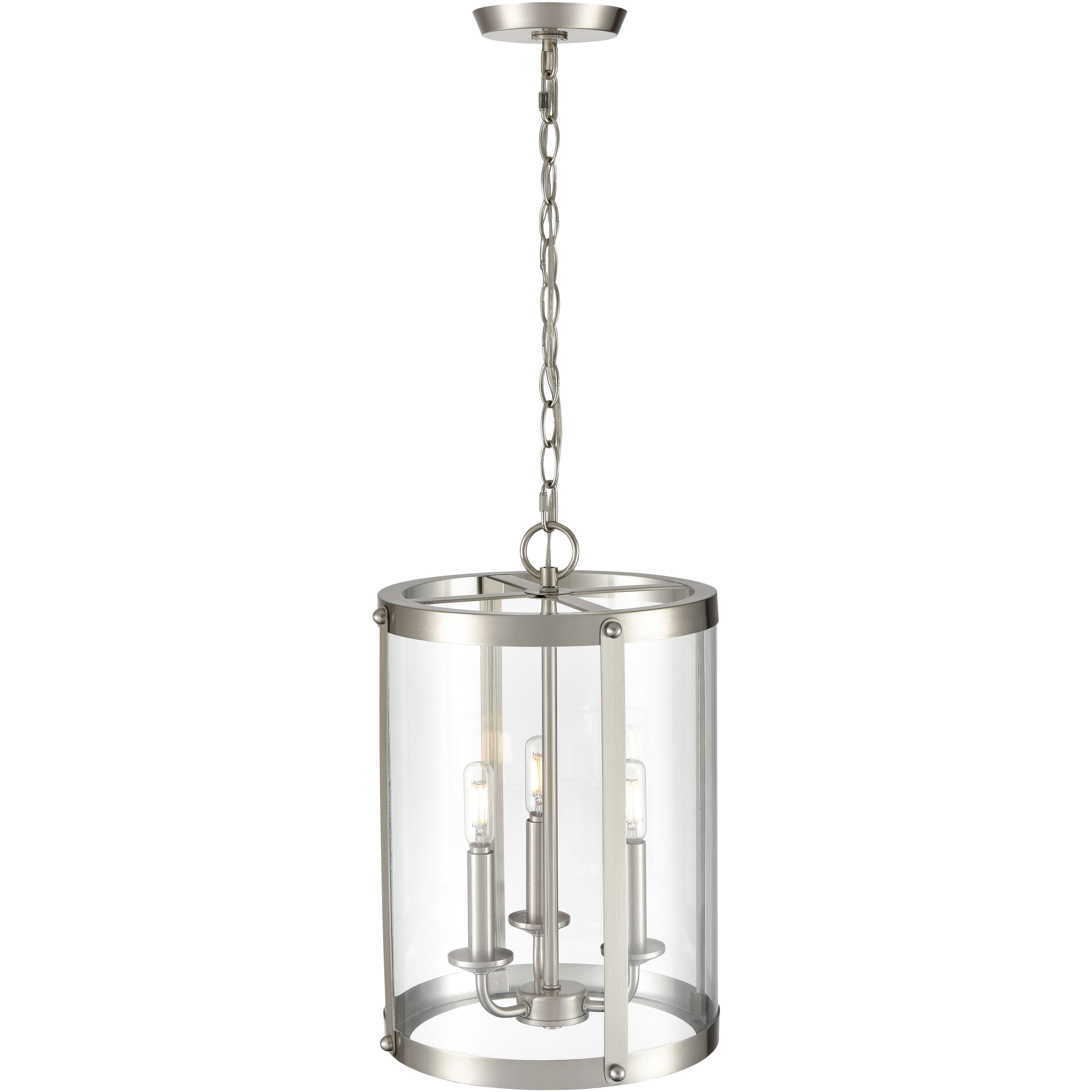 Aydenn 3 Light 11.75 inch Brushed Nickel Indoor Pendant Ceiling Light